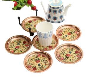 Posavasos de cobre para mesa de cocina de acero inoxidable con acabado de cobre agregue un toque de moda a la decoración de su Mesa - Product Image 1