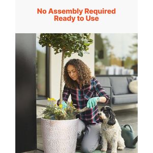 Ensemble de 2 jardinières hautes pour l'extérieur, 21 pouces de hauteur, rondes, grande finition pierre, pots à fleurs et à plantes pour la véranda avant, le patio - Product Image 6