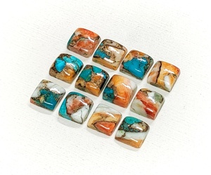 Cabochons en cuivre turquoise naturel, forme carrée 7*7 mm, 100% PIERRE PRÉCIEUSE NATURELLE, pour la création de bijoux, prix de gros. - Product Image 1