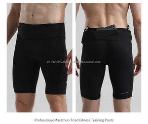 Short de sport élégant pour hommes, legging de compression à séchage rapide, collants de course avec logo, pochettes actives personnalisables - Product Image 2