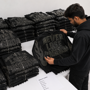 Sudadera con capucha extragrande de algodón 100% con cremallera, estampado casual personalizado, pedrería y bordado, estilo urbano, OEM ODM - Product Image 6