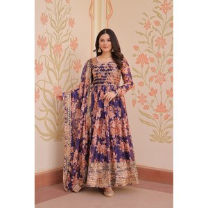 ชุดราตรีปาร์ตี้ออกแบบได้ตามต้องการมีสไตล์แบบ Dupatta - Product Image 6