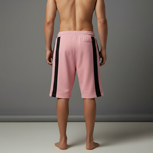 OEM 100% Cotton Men's short High Street Style 2 tone man Shorts 300GSM cotton fleece Fabric <b>Elastic</b> Waist Oversized man shorts - Product Image 2