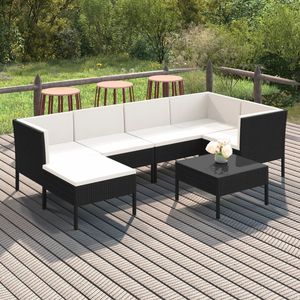 Ensemble de salon de jardin modulaire en rotin PE noir de taille moyenne à grande, mobilier d'extérieur haut de gamme - Product Image 1