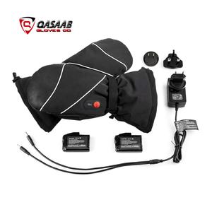 Venta al por mayor caliente transpirable impermeable a prueba de nieve de cuero negro y manoplas personalizadas hombres y mujeres esquí snowboard mitones guantes - Product Image 6