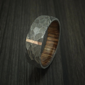 Bague de mariage en acier Damas sur mesure, faite à la main, avec un design classique superposé, élégante bague en acier Damas - Product Image 1