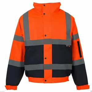 เสื้อแจ็คเก็ตนิรภัยสะท้อนแสงสำหรับคนงานก่อสร้าง  แบบกำหนดเองได้  สำหรับช่างเครื่อง  ชุดทำงานนิรภัยแบบมองเห็นได้ชัดเจน - Product Image 1