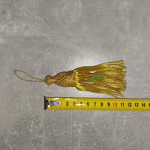 Golden Metallic Lightweight 100% Polyester Tassel <b>Fringe</b> Decorative Garment Curtain Handmade Bullion Tassels - Product Image 5