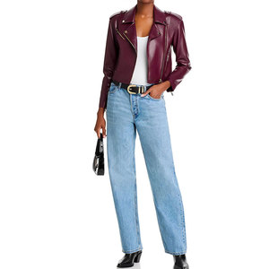 Chaqueta de Cuero Premium para Mujer, Elegante, Corte Entallado, Abrigo de Moda, Prenda Exterior de Cuero Genuino Suave para la Colección Otoño Invierno - Product Image 3