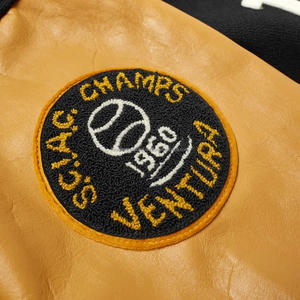 Blouson universitaire 100 % laine avec appliqué chenille personnalisé et broderie, col montant, style hiver, pour marque - Product Image 5