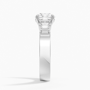 High Polish 925 Sterling Silver Three Stone <b>Diamond</b> <b>Ring</b> Elegant Fine Jewelry Bridal Engagement Wedding Anniversary Collection - Product Image 5