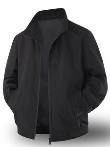 Men'<b>s</b> Single Breasted Finished Jacket Spring Zip-up Baseball Collar <b>Windbreaker</b> Custom Reflective Logo Blank Streetwear - Product Image 2