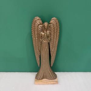 Figura de Ángel Hecha a Mano, Escultura Religiosa Decorativa para Mesa de Salón, Diseño Moderno en Aluminio/Madera, Diwali - Product Image 1