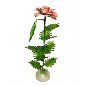 Vintage Handmade Metal Floral Candle Holder Stand Decorative Flower Leaf Design Tabletop Tealight Candle Holder for Home Decor - Product Image 3