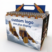 Présentoir de vente au détail en carton ondulé pliable sur mesure pour bière, présentoir de vente au détail facile à assembler