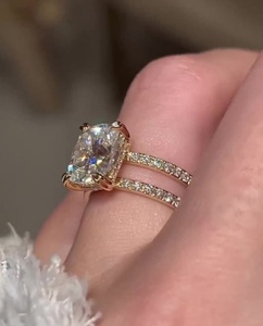 Bague de fiançailles en diamant de laboratoire 4 CT pour femmes |   Bijoux de promesse de mariage tendance plaqués or de luxe - Product Image 6