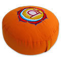 <b>Round</b> Yoga <b>Cushion</b> with Third Eye Design Blue Cotton Canvas Washable Durable Portable Stadium Use Meditation Pillow for Adults - Product Image 3