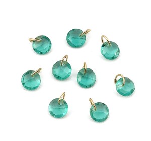 Colgante Redondo de Apatita de 8 MM Hecho a Mano - Colgante con Aro Chapado en Oro - Joyería de Moda al por Mayor - Product Image 1