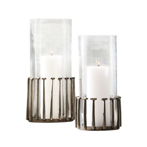 <b>Black</b> Metal <b>Candelabra</b> Candle Holder Set Glass Cylinder Votive Holders Heat Resistant Christmas Home Decoration - Product Image 6