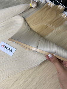 Extensions de cheveux slavons de qualité supérieure, 100g, type Tape In, cheveux humains vierges vietnamiens Nasa Hair, toutes couleurs, 50cm - Product Image 5