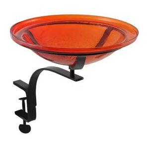 Comederos y Baños para Pájaros en Metal, Color Negro y Naranja, para Colgar en la Pared, Decorativos, para Jardín y Exteriores - Product Image 2