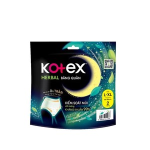 Culottes menstruelles Kotex Herbal L-XL 2 pièces antibactériennes pour femmes, coupe confortable - Product Image 1