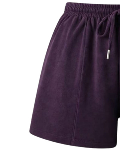Conjunto de 2 Piezas para Mujer, Color Morado, Top Corto sin Mangas con Cordón Ajustable y Pantalones Cortos, Tejido Sólido y Transpirable, Ropa Casual de Primavera/Verano - Product Image 4
