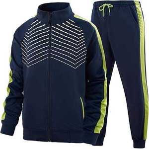 Ensemble de survêtement pour homme de haute qualité personnalisé, 100% coton, 2 pièces, tenue décontractée, survêtement de sport contrasté, ensemble de vêtements de sport - Product Image 3
