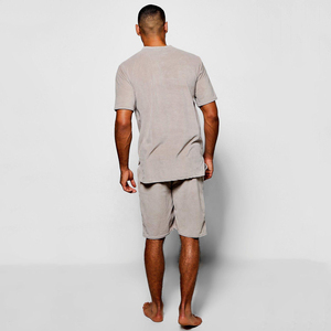 Conjunto de Camiseta y Pantalones Cortos de Algodón 100% Transpirable con Logotipo de Diseño Personalizado, Ropa Urbana de Dos Piezas para Hombre, Moda Urbana OEM, Verano - Product Image 5