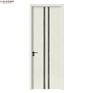 Porte intérieure moderne en MDF sur mesure avec film PVC, résistante à l'eau et aux fissures, pour salle de bain et hôtel, surface finie - Product Image 1