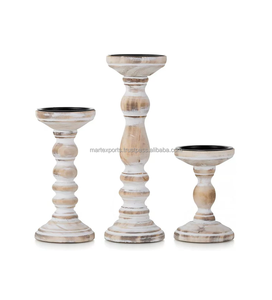 Juego de portavelas de madera de mango hecho a mano de lujo, estilo de diseño personalizado para uso doméstico, vajilla de lujo de alta demanda - Product Image 4