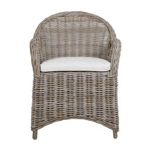 Chaise d'appoint en rotin tissé fait main bohème Fauteuil naturel pour salon - Product Image 2