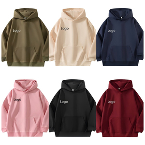 Casual Outdoor Streetwear Oversized Solid Color Loose <b>Long</b> Sleeve Unisex <b>Hoodies</b> 330gram by Misha Sports Custom Manufacture - Product Image 1