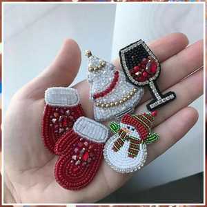 Ornement de Noël artisanal de luxe, de haute qualité, moderne et écologique, en perles, pour suspendre à l'arbre de Noël, décoration festive - Product Image 3