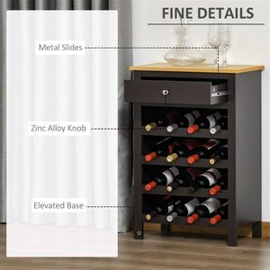 Mobiletto Portabottiglie da Cucina con Design Moderno e Rustico, Caratteristiche Regolabili, Materiale in MDF, Legno di Quercia, Piano in Marmo, Struttura in Metallo - Product Image 5