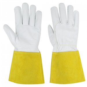 Gants de soudage TIG en cuir résistant à la chaleur avec doublure en Kevlar, logo personnalisé OEM, gants de travail de protection industrielle en coton - Product Image 6