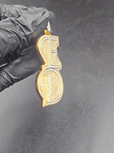 Pendentif lettre ED avec micro-incrustation de diamants, breloque à thème, bijoux de mode hip-hop pour hommes - Product Image 4