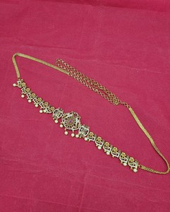 Chaîne de taille indienne pour mariée, Kamarbandh, ceinture de ventre, bijoux traditionnels de temple, vente en gros, chaînes de hanche pour sari, pour les cérémonies de mariage - Product Image 3