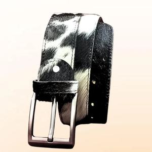 Cinturón Casual de Cuero Genuino con Pelo de Vaca, Correa Ancha con Hebilla de Pin, Cinturón Sencillo para Hombres Jóvenes y de Mediana Edad - Product Image 4