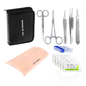 Kit completo de práctica de sutura para entrenamiento, incluyendo almohadilla de sutura de silicona grande, kit de práctica de trauma de emergencia en el campo de primeros auxilios - Product Image 1