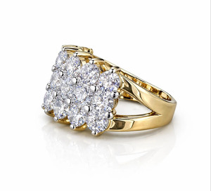 Anillo de Compromiso Estilo Hip Hop, Plata de Ley 925, con Moissanita y Diamantes, para Hombre, Regalo Único y Moderno - Product Image 4