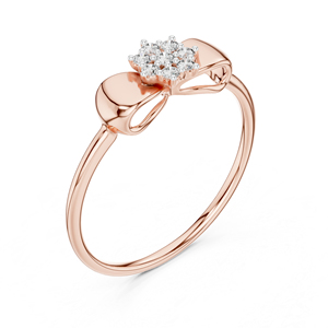 แหวนเพชรทรงกลมทองคำ 14K สำหรับผู้หญิง |   แหวนสำหรับใส่ทำงาน |   เพชรที่เพิ่งเพาะเลี้ยง - Product Image 6