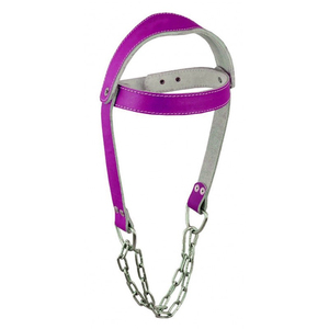 Best Quality Genuine <b>Leather</b> Stainless Steel Weightlifting Head <b>Harness</b> for Gym Equipment Fitness Workout-Adjustable Heavy Duty - Product Image 3