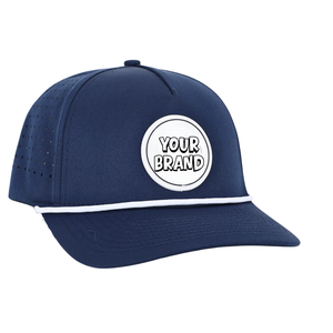 Casquettes de baseball 5 panneaux personnalisées avec logo en PVC, chapeau de golf perforé avec cordon pour homme et femme, fabriqué au Vietnam. - Product Image 4