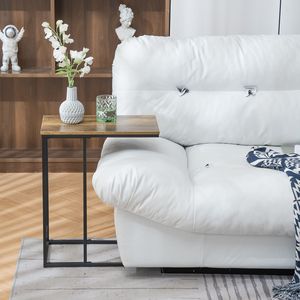 Tavolino Laterale FCH in MDF Monostrato e Ferro, Rettangolare Marrone con Triamina, 48*28*58cm, Tipo C, Tavoli Console con Finitura Spray Nera - Product Image 1