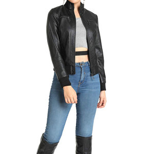 Wholesale Motorcycle Ladies Genuine Sheep <b>Leather</b> <b>Jacket</b> Ladies Cropped Bomber Style Fashion Spring <b>Real</b> <b>Leather</b> <b>Jacket</b> Women - Product Image 6