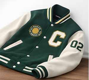 Luxury Heavyweight 350 GSM Cotton Fleece Varsity <b>Jacket</b> Custom Logo College <b>Baseball</b> Letterman Coat Export Quality Manufacturer - Product Image 4