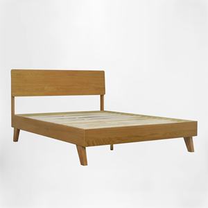 Vietnam Wholesale Friendly OEM/ODM <b>Wooden</b> <b>Bed</b> Frame Solid Oak Wood <b>Bed</b> with Headboard Queen King Size Factory Direct Price - Product Image 2