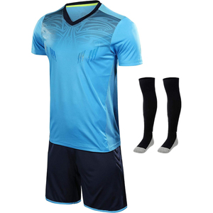 Ensemble de maillot de football vert et noir pour homme, col en V, short, chaussettes, tissu respirant, 100% polyester, impression sublimée, coupe classique - Product Image 3