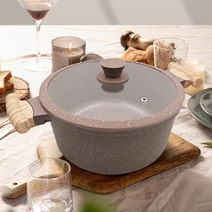 Olla de Alto Rendimiento Antiadherente con Revestimiento de Piedra de Mármol, Construcción de Aluminio Forjado Duradero y Vidrio Templado - Product Image 4
